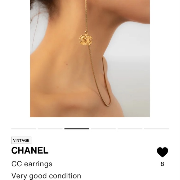 Super rare Chanel Earrings on Chain - Picture 7 of 7